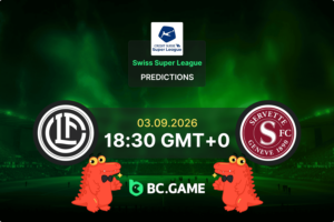 Lugano vs Servette Prediction, Odds & Betting Tips – Swiss Super League Round 6 03/09/2026