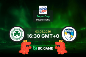 Omonia vs Pafos Prediction, Odds & Betting Tips – Super Cup Final 03/09/2026
